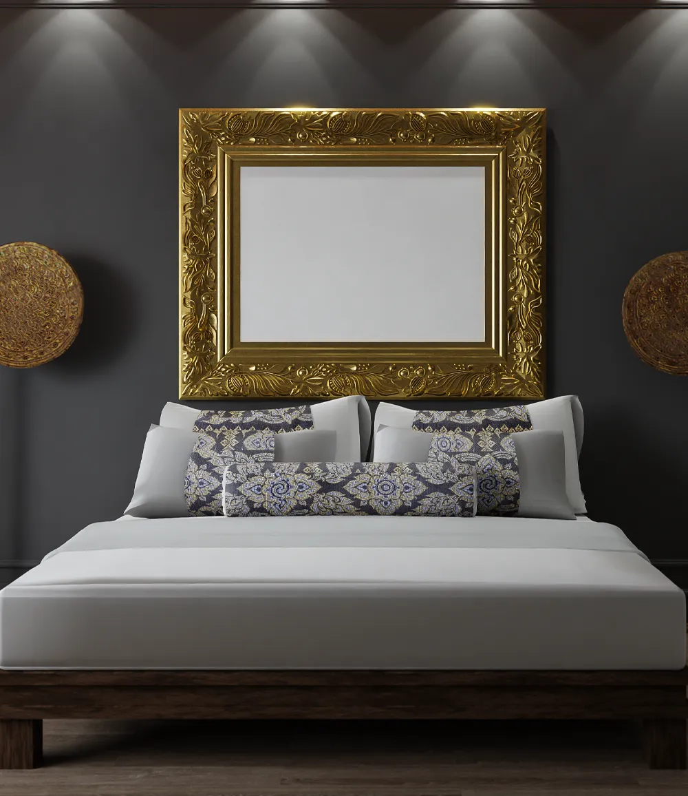 Rooms 3d Illustration Mockup Photo Frame In Bedroom Ren ZKWVT53