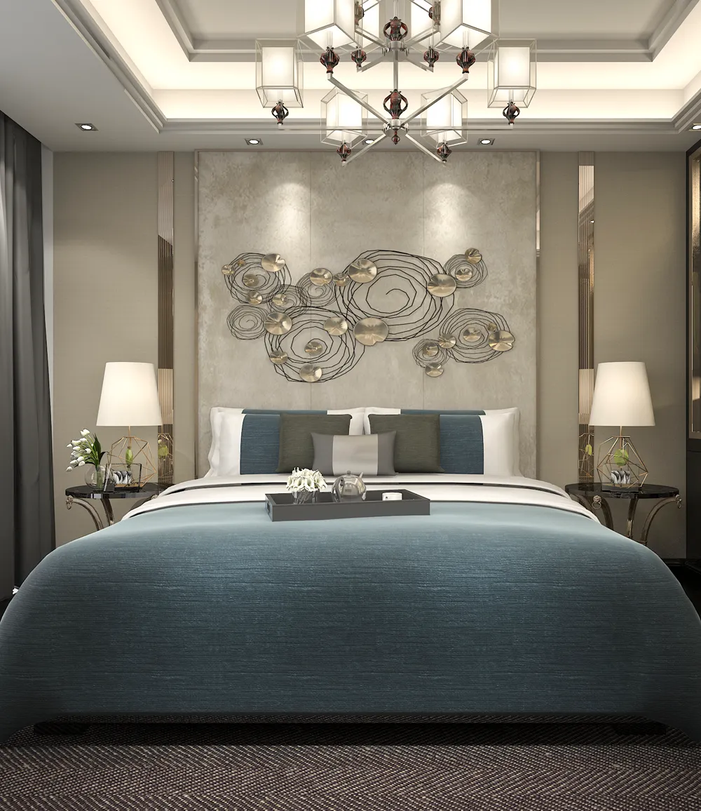 Rooms 3d Rendering Luxury Modern Bedroom Suite In Hotel DQJS3K2